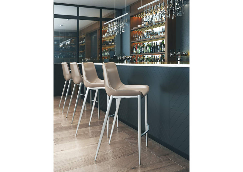 101274 Magnus Barstool (Set Of 2) Brown & Silver