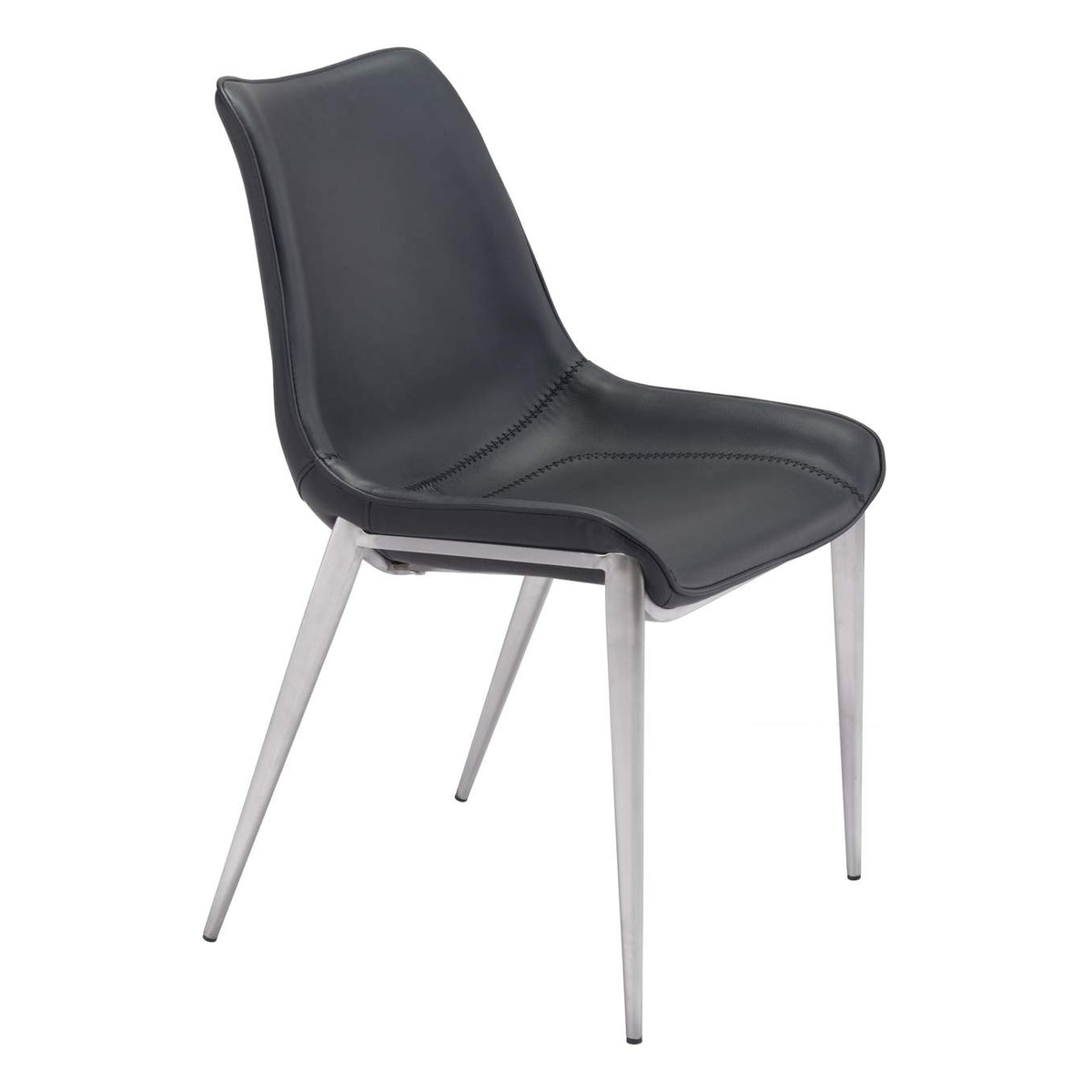 101271 Magnus Dining Chair (Set Of 2) Black & Silver