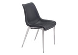 101271 Magnus Dining Chair (Set Of 2) Black & Silver