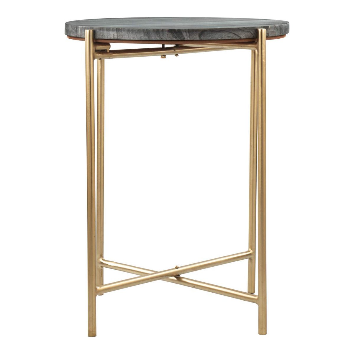 109360 David Side Table Gray & Gold