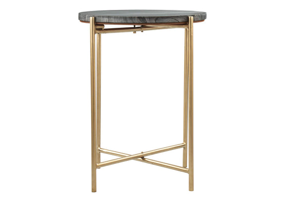 109360 David Side Table Gray & Gold