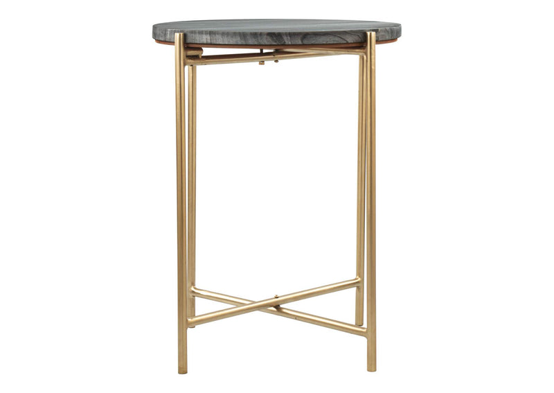 109360 David Side Table Gray & Gold