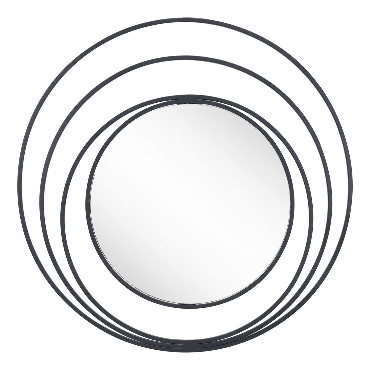 A12207 Luna Round Mirror Black