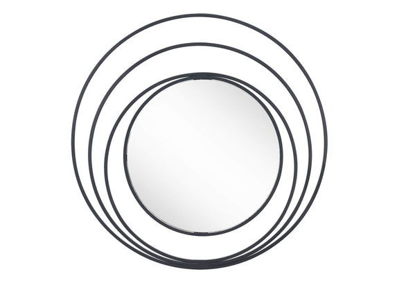 A12207 Luna Round Mirror Black