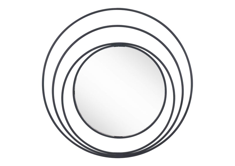A12207 Luna Round Mirror Black