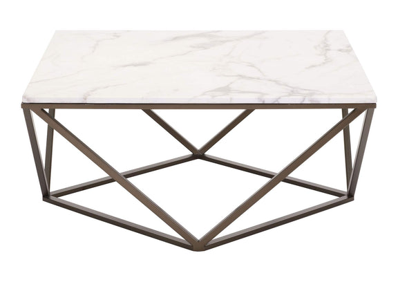 100657 Tintern Coffee Table White & Antique Bronze