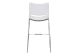 101283 Ace Barstool (Set Of 2) White & Silver