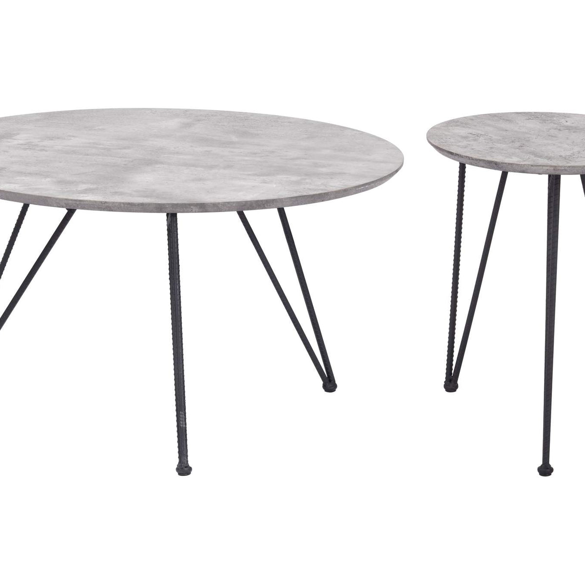 109232 Kerris Coffee Table Set (2-Piece) Gray & Black