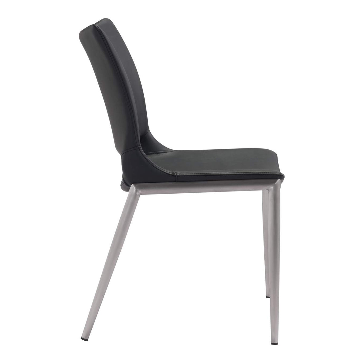101280 Ace Dining Chair (Set Of 2) Black & Silver