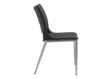 101280 Ace Dining Chair (Set Of 2) Black & Silver