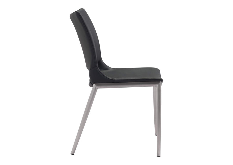 101280 Ace Dining Chair (Set Of 2) Black & Silver