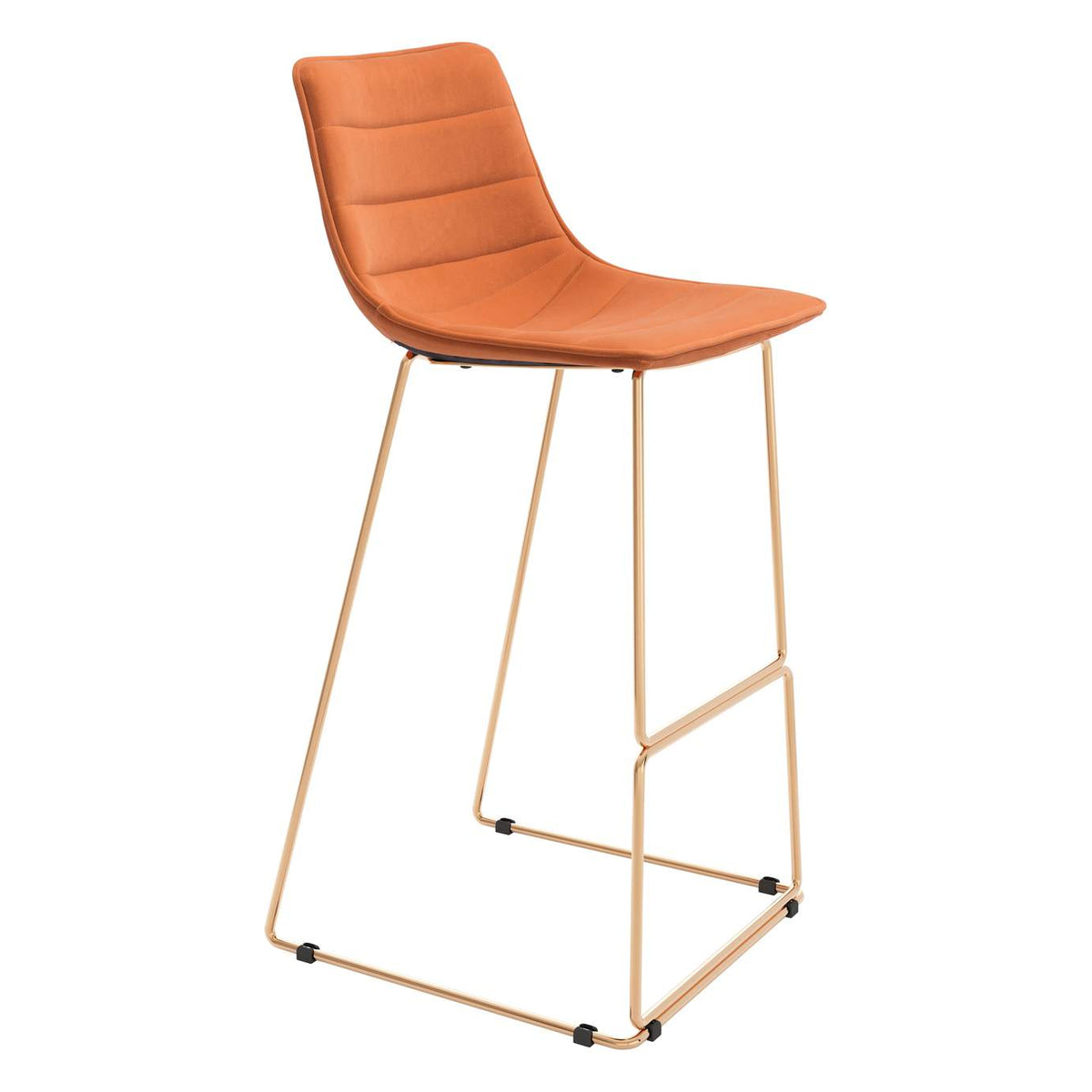 109502 Adele Barstool (Set Of 2) Orange & Gold