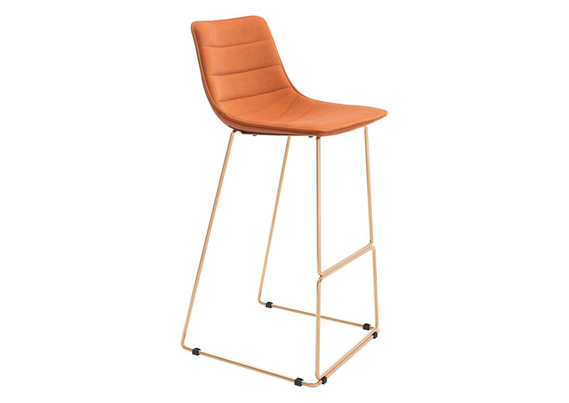 109502 Adele Barstool (Set Of 2) Orange & Gold