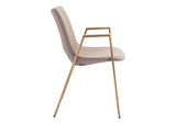 109731 Desi Dining Chair (Set Of 2) Beige & Gold