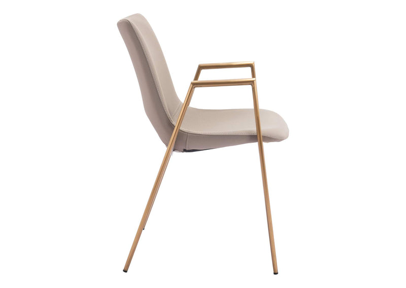 109731 Desi Dining Chair (Set Of 2) Beige & Gold