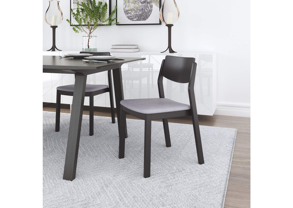 109214 Desdamona Dining Chair (Set Of 2) Gray & Black