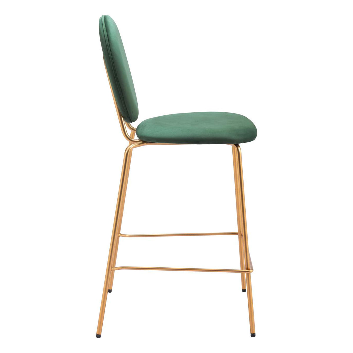 109805 Odessa Counter Stool (Set Of 2) Green & Gold