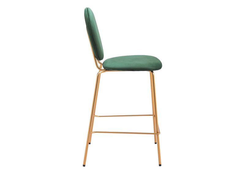 109805 Odessa Counter Stool (Set Of 2) Green & Gold