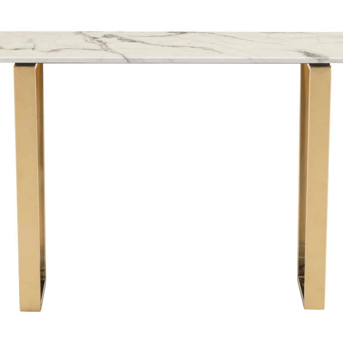 100654 Atlas Console Table White & Gold