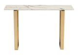 100654 Atlas Console Table White & Gold