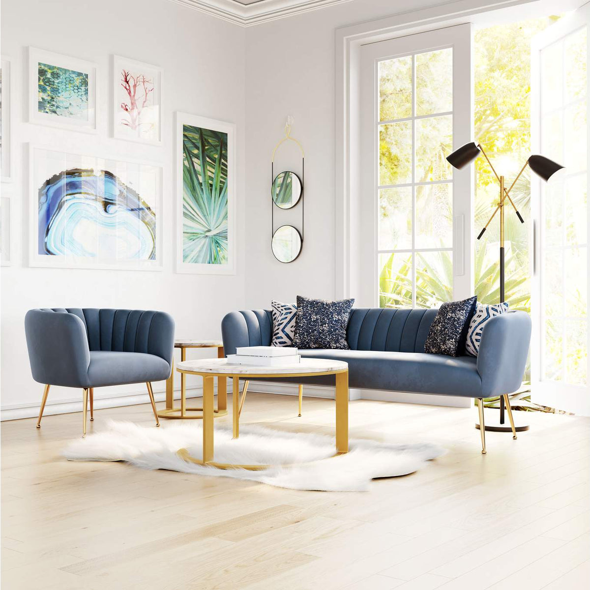 101852 Deco Accent Chair Gray
