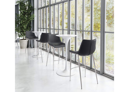 101276 Magnus Barstool (Set Of 2) Black & Silver