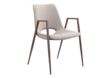 101696 Desi Dining Chair (Set Of 2) Beige & Walnut