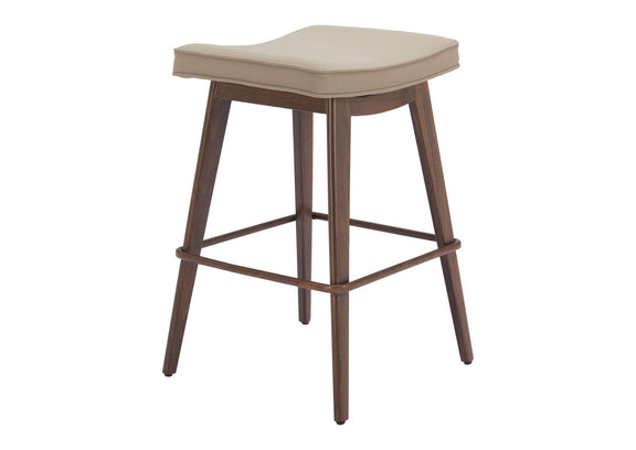 110331 Divat Counter Stool (Set Of 2) Beige & Walnut