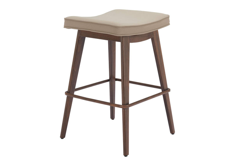 110331 Divat Counter Stool (Set Of 2) Beige & Walnut