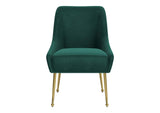 109716 Maxine Dining Chair Green & Gold