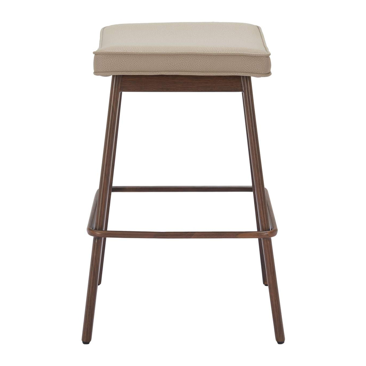 110331 Divat Counter Stool (Set Of 2) Beige & Walnut