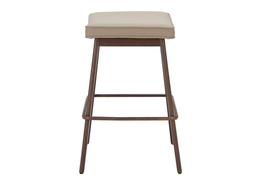 110331 Divat Counter Stool (Set Of 2) Beige & Walnut