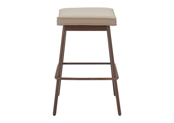 110331 Divat Counter Stool (Set Of 2) Beige & Walnut