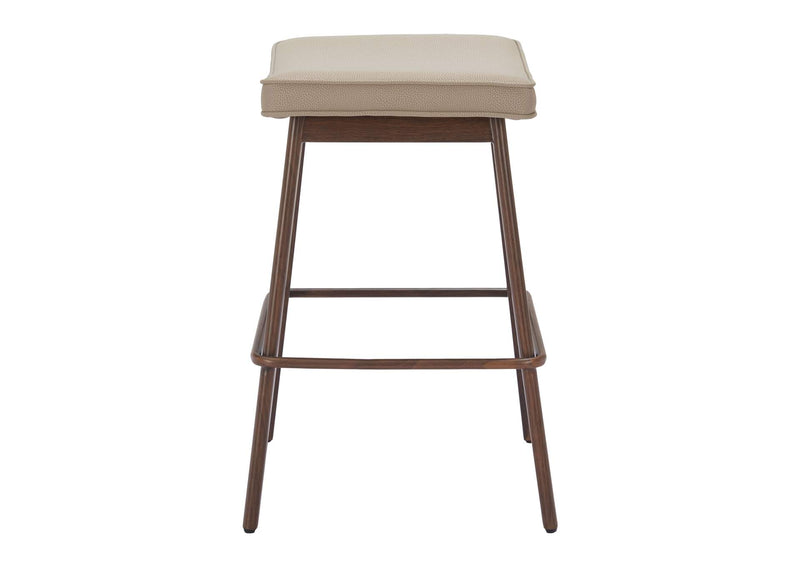 110331 Divat Counter Stool (Set Of 2) Beige & Walnut