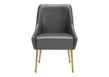 109713 Maxine Dining Chair Gray & Gold