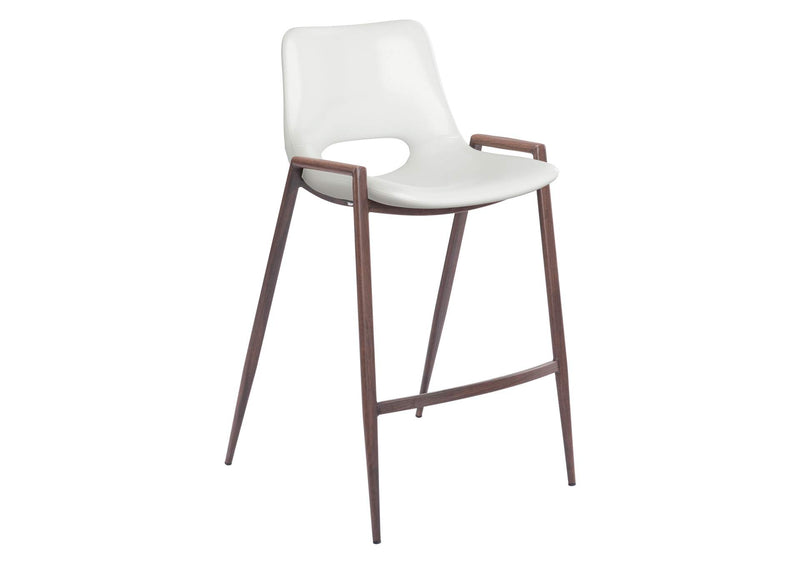 109069 Desi Counter Stool (Set Of 2) White & Walnut
