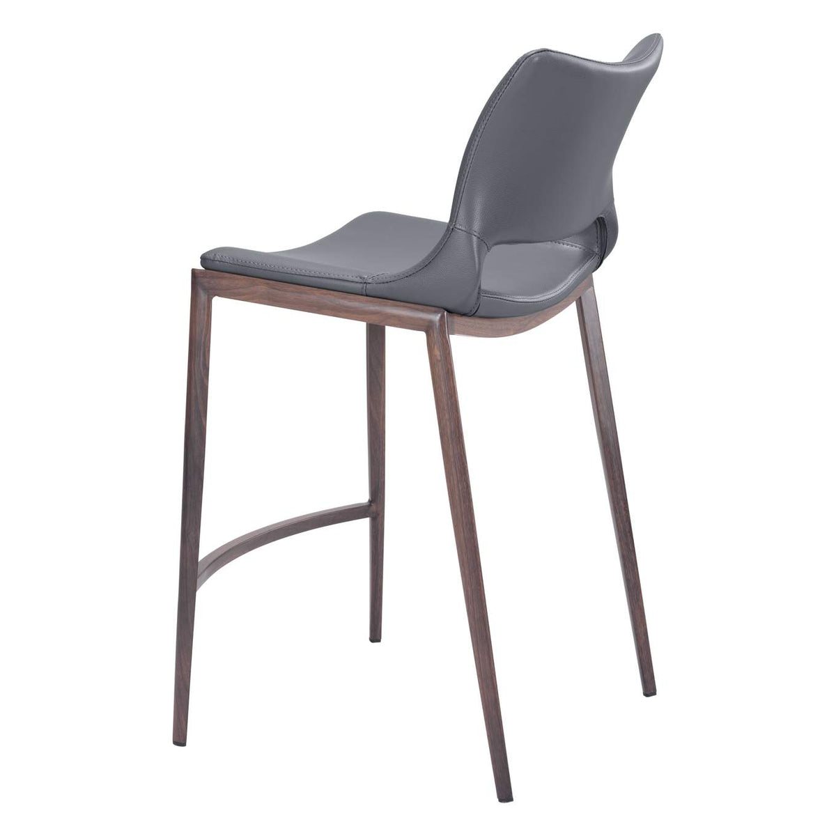 109390 Ace Counter Stool (Set Of 2) Dark Gray & Walnut