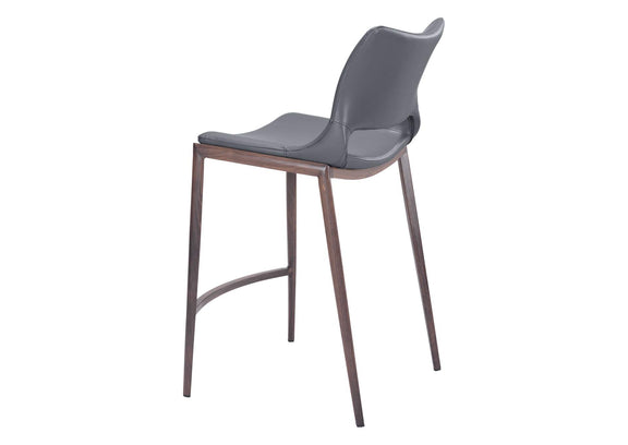 109390 Ace Counter Stool (Set Of 2) Dark Gray & Walnut