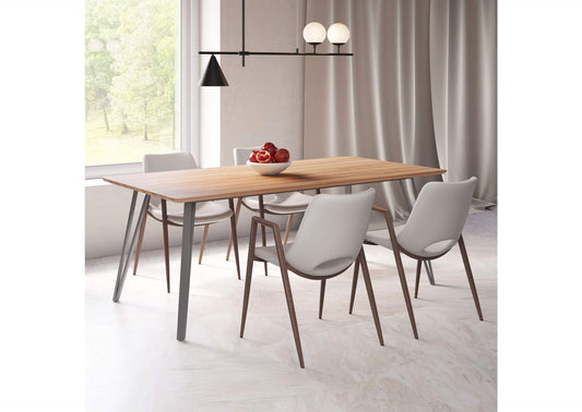 101696 Desi Dining Chair (Set Of 2) Beige & Walnut