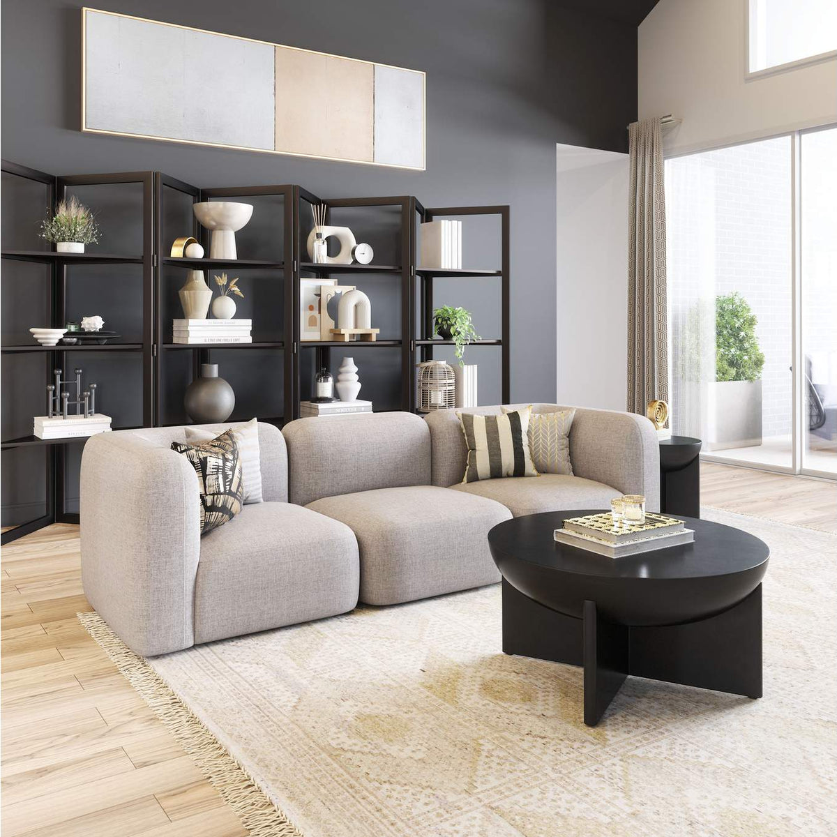 110366 Biak Corner Chair Gray