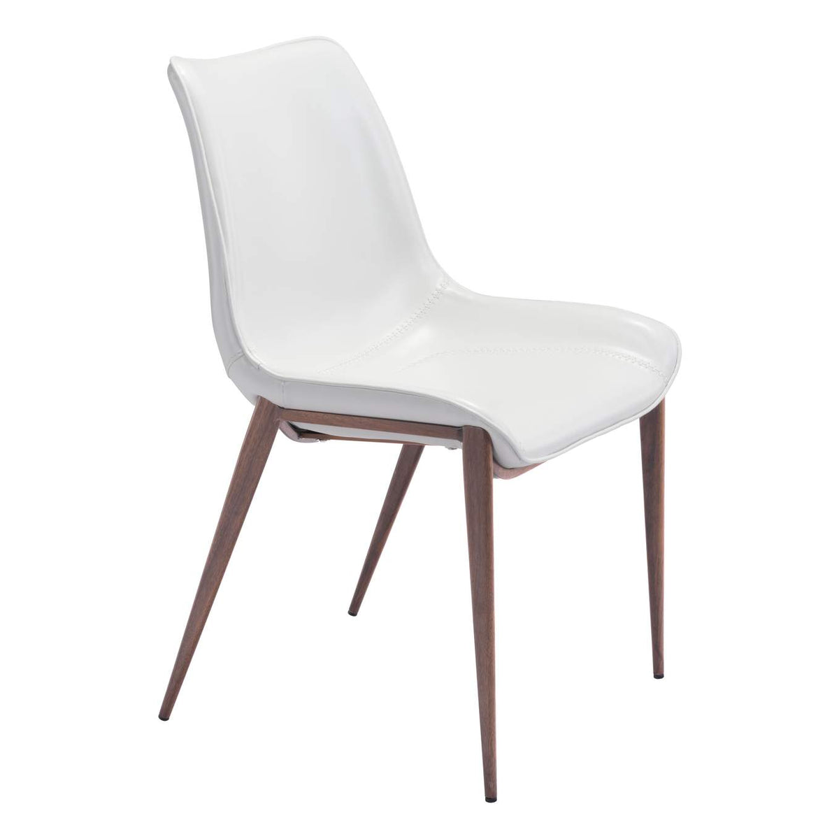 101273 Magnus Dining Chair (Set Of 2) White & Walnut