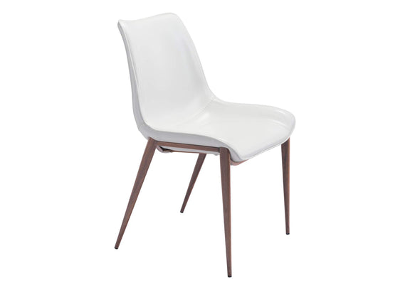 101273 Magnus Dining Chair (Set Of 2) White & Walnut