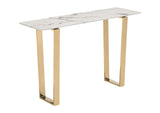 100654 Atlas Console Table White & Gold