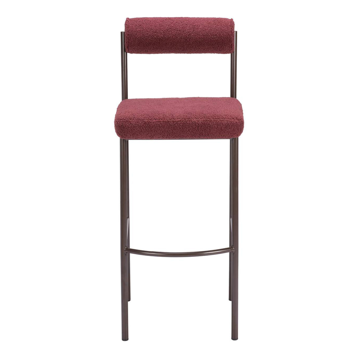 109814 Livorno Barstool (Set Of 2) Red & Bronze