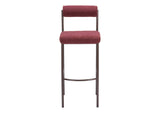 109814 Livorno Barstool (Set Of 2) Red & Bronze