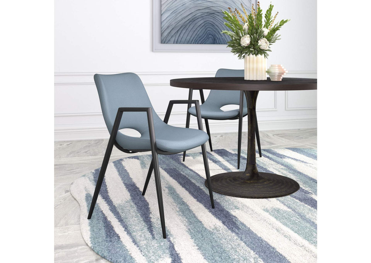 109536 Desi Dining Chair (Set Of 2) Azure Gray