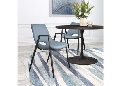 109536 Desi Dining Chair (Set Of 2) Azure Gray