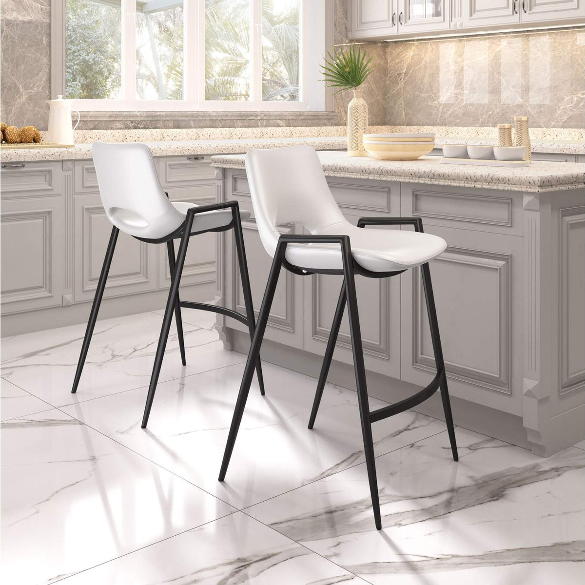 109538 Desi Counter Stool (Set Of 2) White