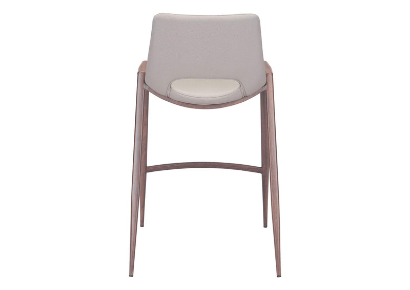 101693 Desi Counter Stool (Set Of 2) Beige & Walnut