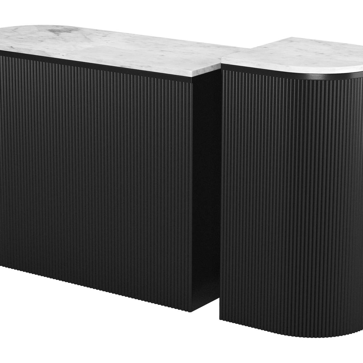 109921 Ormara Console Table Set (2-Piece) White & Black